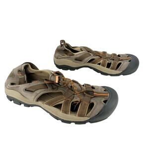 Keen Owyhee Sandal Faux Leather Mesh Lined Water Cap Toe Pull Lace Shoes Sz 13
